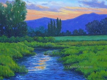 ブルック川の流れ Painting - yxf046bE 印象派の花の川